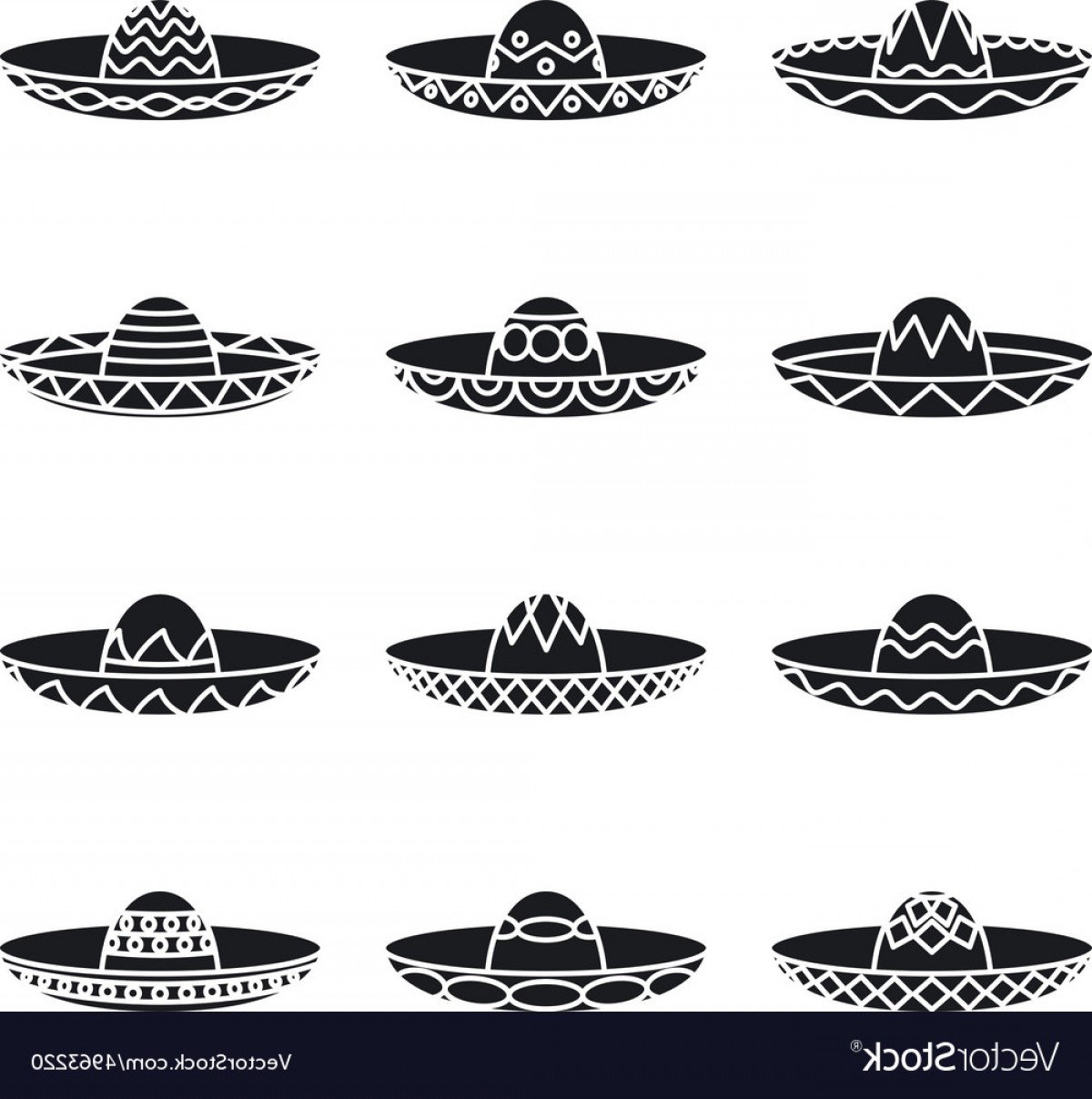 1200x1207 Set Of Mexican Sombrero Hat Vector Soidergi