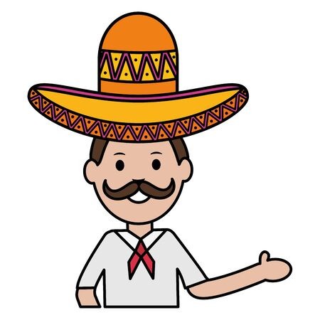450x450 Mexican Man With Mariachi Hat Vector Illustration Design Royalty