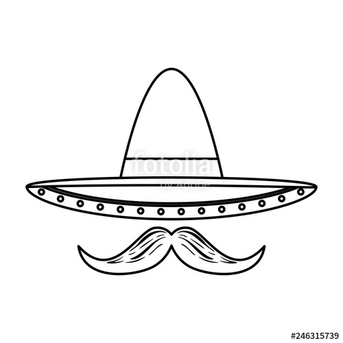 500x500 Mexican Mariachi Hat With Mustache Stock Image And Royalty Free