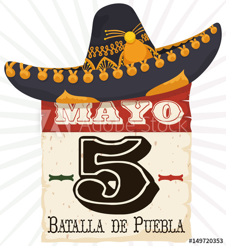 461x500 Mariachi Hat Over Reminder Date For Cinco De Mayo Celebration
