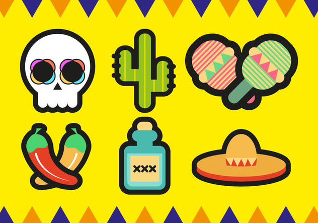 632x443 Mariachi Mexican Minimalist Icons Vector Free Vector Download