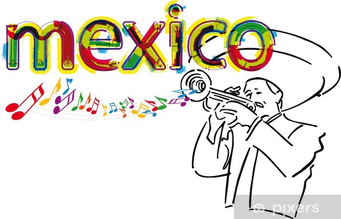 700x451 Mexican Mariachi Vector Illustration Wall Mural