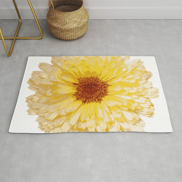Beautiful Yellow Marigold Vector Isolated Rug 700x700 Beautiful Yellow Marigold Vector Isolated Rug