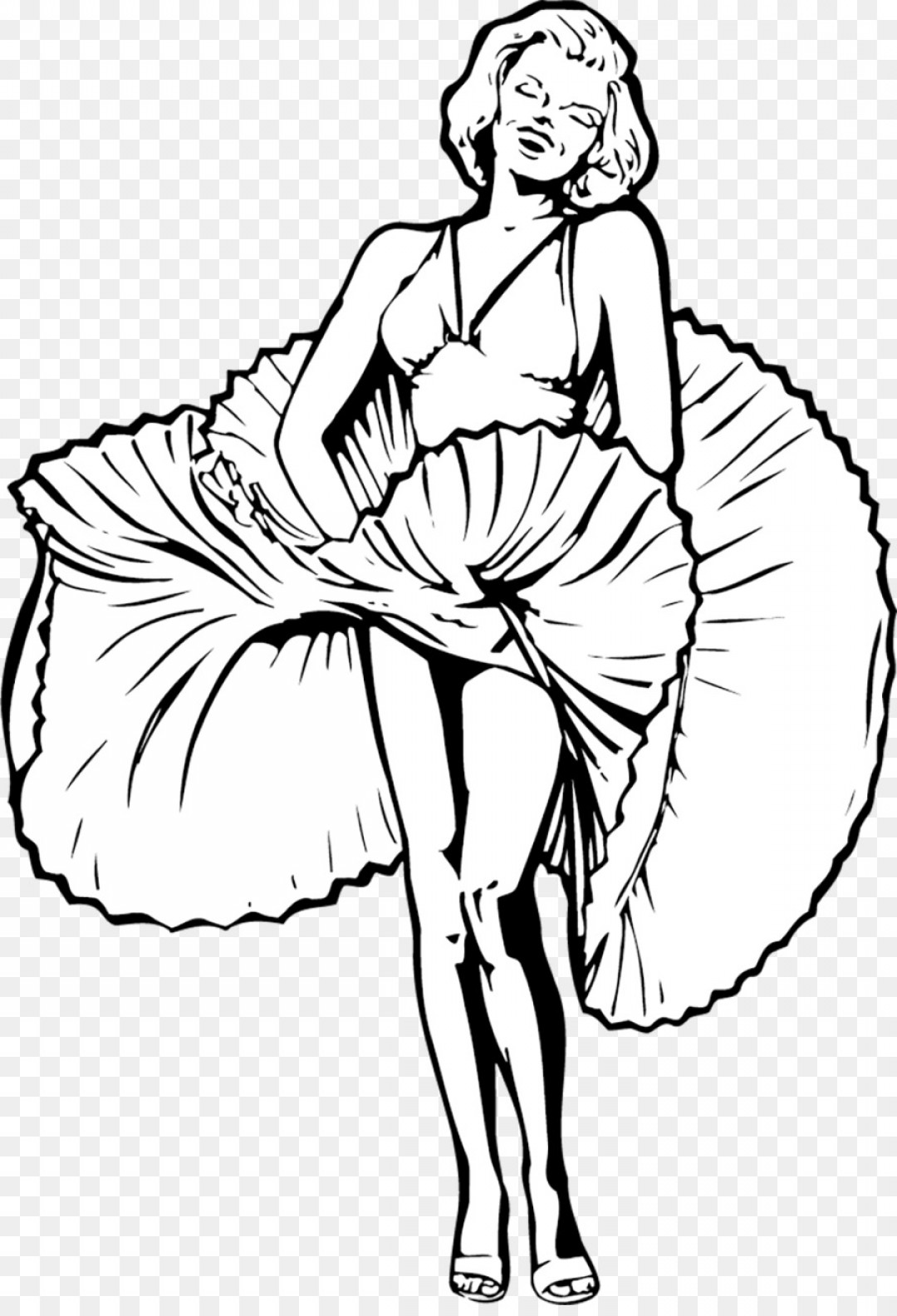 Мэрилин Монро в платье рисунок