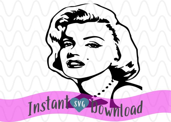 570x407 Marilyn Monroe Vector Cricut Silhouette Circles Dots Cut Etsy