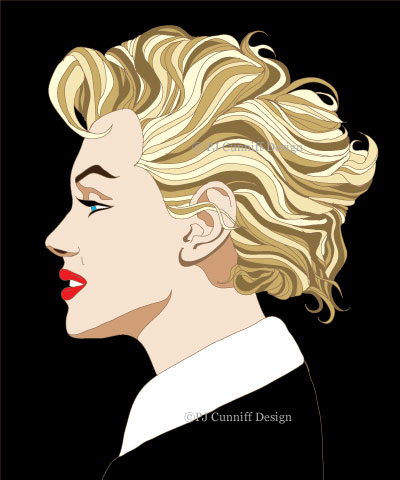 400x480 My Vector Portrait Of Marilyn Monroe Profile Paul Cunniff