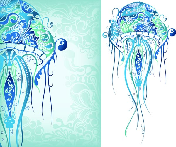 Delicate Marine Life Pattern 600x502 Delicate Marine Life Pattern