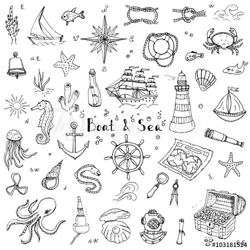 Hand Drawn Doodle Boat And Sea Set Vector Illustration Boat Icons 500x500 Hand Drawn Doodle Boat And Sea Set Vector Illustration Boat Icons