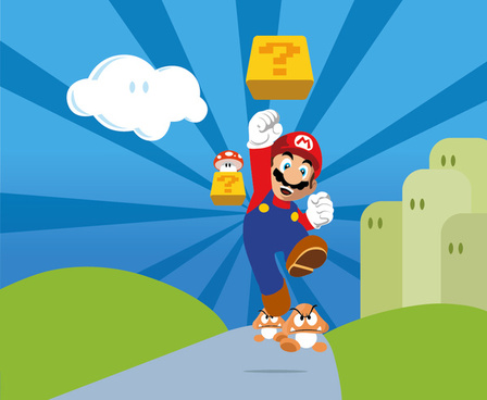 448x368 Mario Bross Free Vector Download