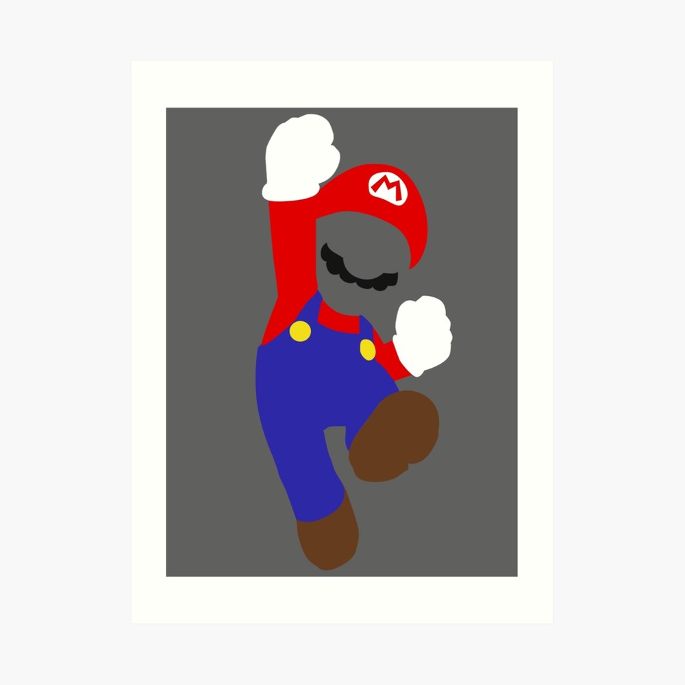 Simple Mario Bros Vector Art Print 1000x1000 Simple Mario Bros Vector Art Print