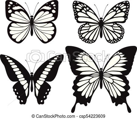 450x389 Mariposa, Silueta, Iconos, Set Vector, Illustrations