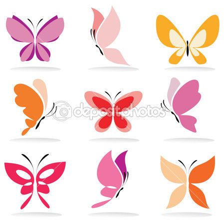 449x446 Conjunto De Iconos De Mariposa Vector Stock Baldyrgan