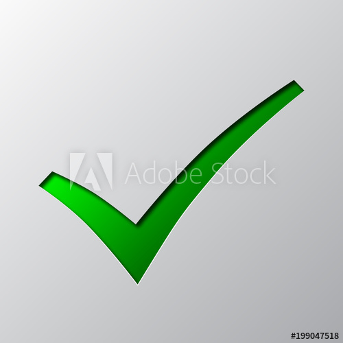 500x500 Paper Art Of The Green Check Mark Vector Illustration