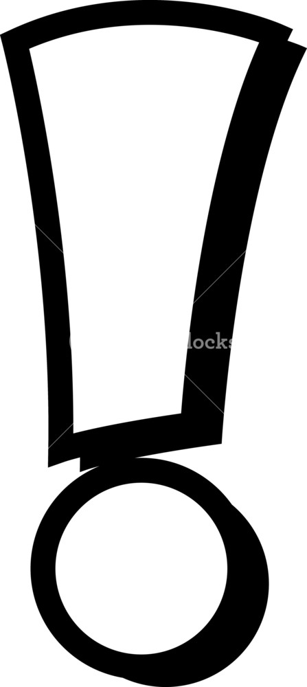 447x1000 Black Exclamation Mark Vector Royalty Free Stock Image