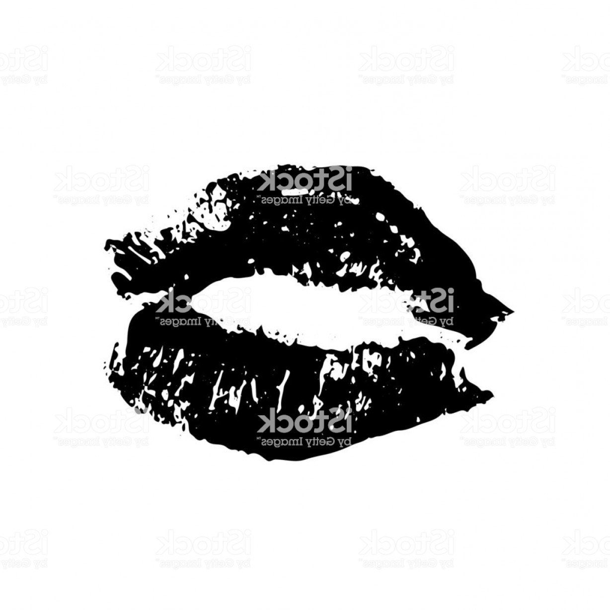 1228x1228 Black Lipstick Kiss On White Background Imprint Of The Lips Kiss