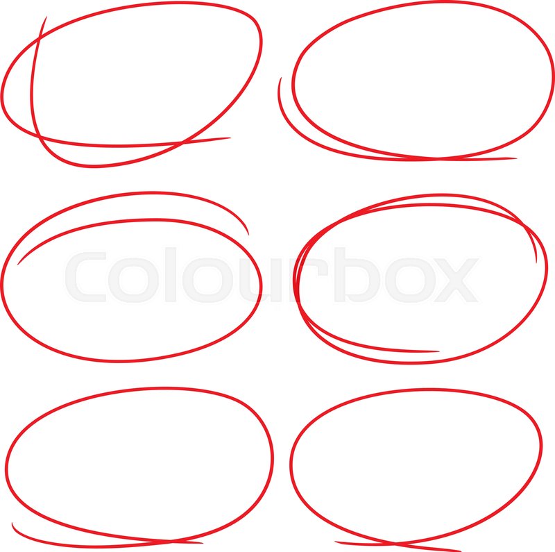 800x795 Red Hand Drawn Marker Elements, Circle Stock Vector Colourbox