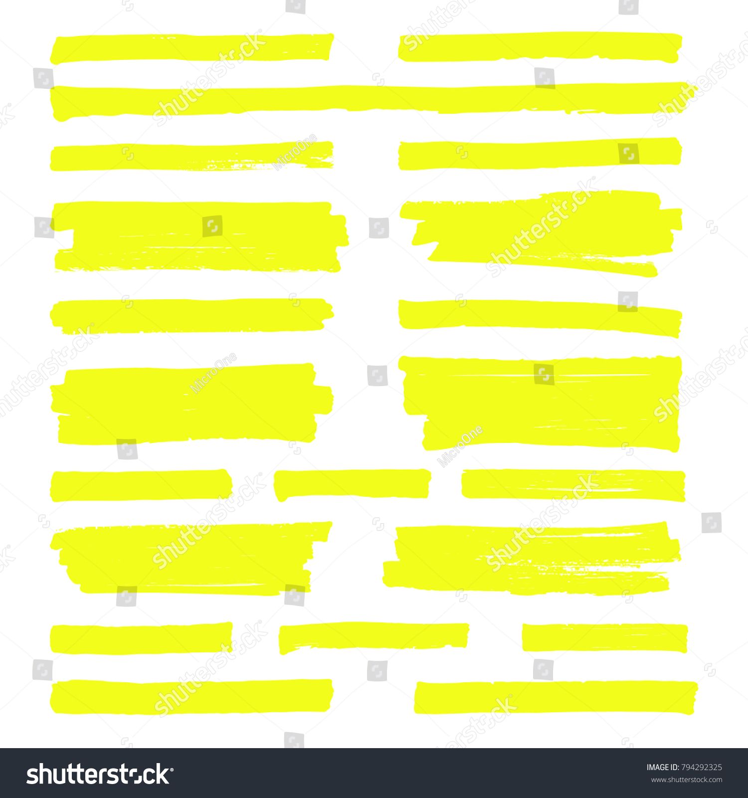 1500x1600 Hand Drawn Yellow Highlight Marker Lines Highlighter Strokes