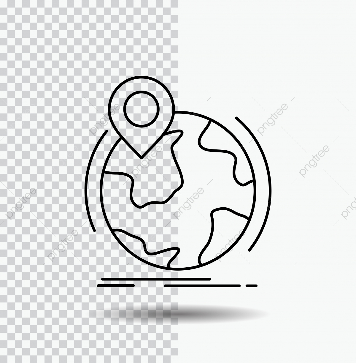1200x1222 Location Globe Worldwide Pin Marker Line Icon On Transparent