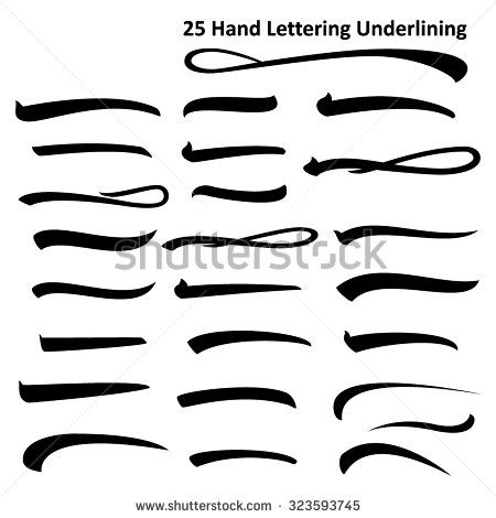 Set Of Hand Lettering Underlines Lines Isolated On White, Vector 450x470 Set Of Hand Lettering Underlines Lines Isolated On White, Vector