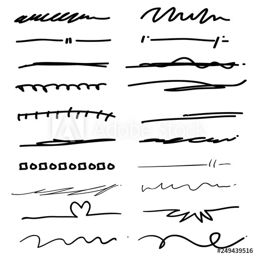 Collection Of Hand Drawn Underline Strokes In Marker Brush Doodle 500x500 Collection Of Hand Drawn Underline Strokes In Marker Brush Doodle