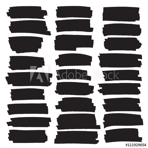 500x500 Black Highlight Stripes, Banners Drawn With Markers Stylish