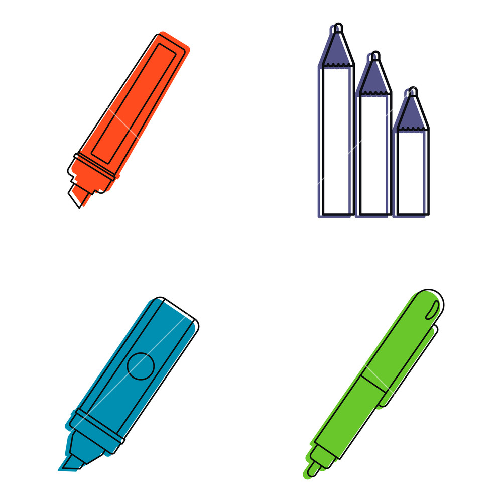 Marker Icon Set Color Outline Set Of Marker Vector Icons For Web 1000x1000 Marker Icon Set Color Outline Set Of Marker Vector Icons For Web