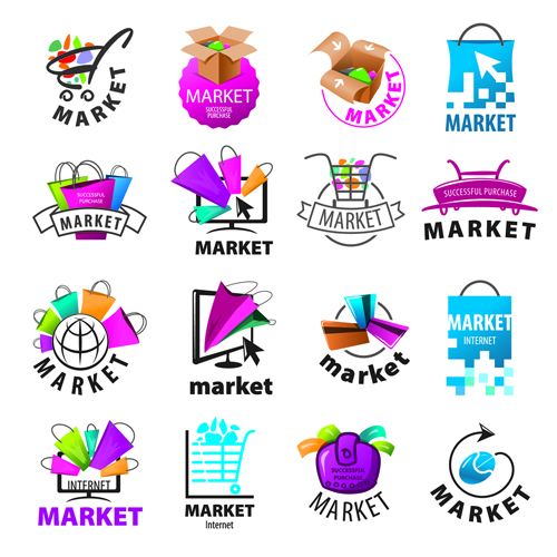 500x500 Creative Market Logos Vector Set Free Download