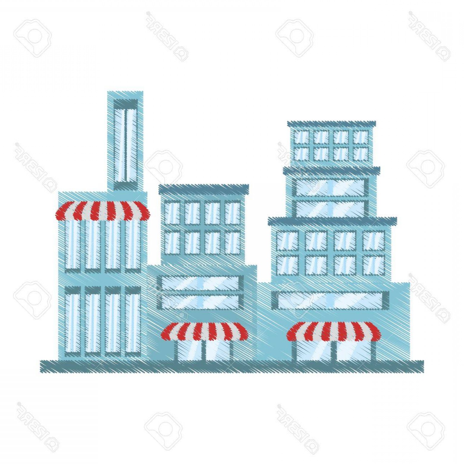 1560x1560 Photostock Vector Drawing Building Store Market Vector