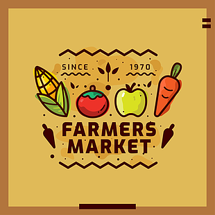 310x310 Set Of Farmer's Market Logo Design Template Organic And Natural