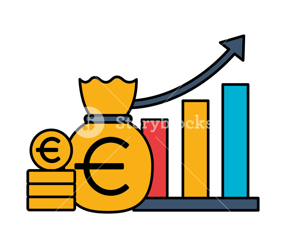 1000x867 Euro Money Bag Chart Stock Market Vector Illustration Royalty Free