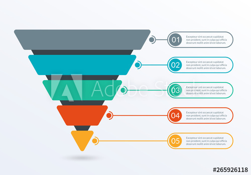 500x350 Sales And Marketing Funnel Business Pyramid Template With Steps