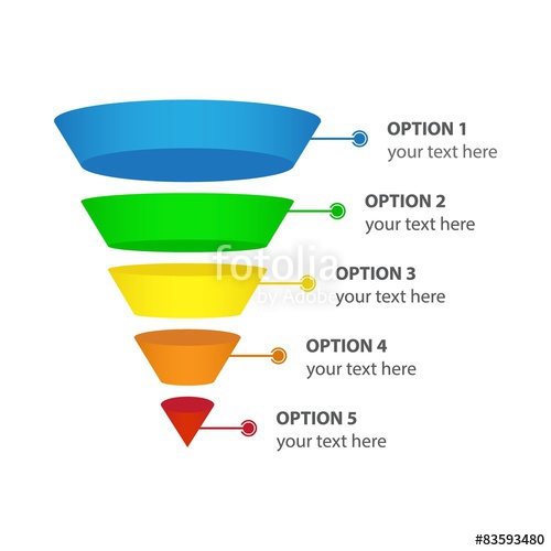 500x500 Vector Infographic Of Sales Or Conversion Funnel Stock Image