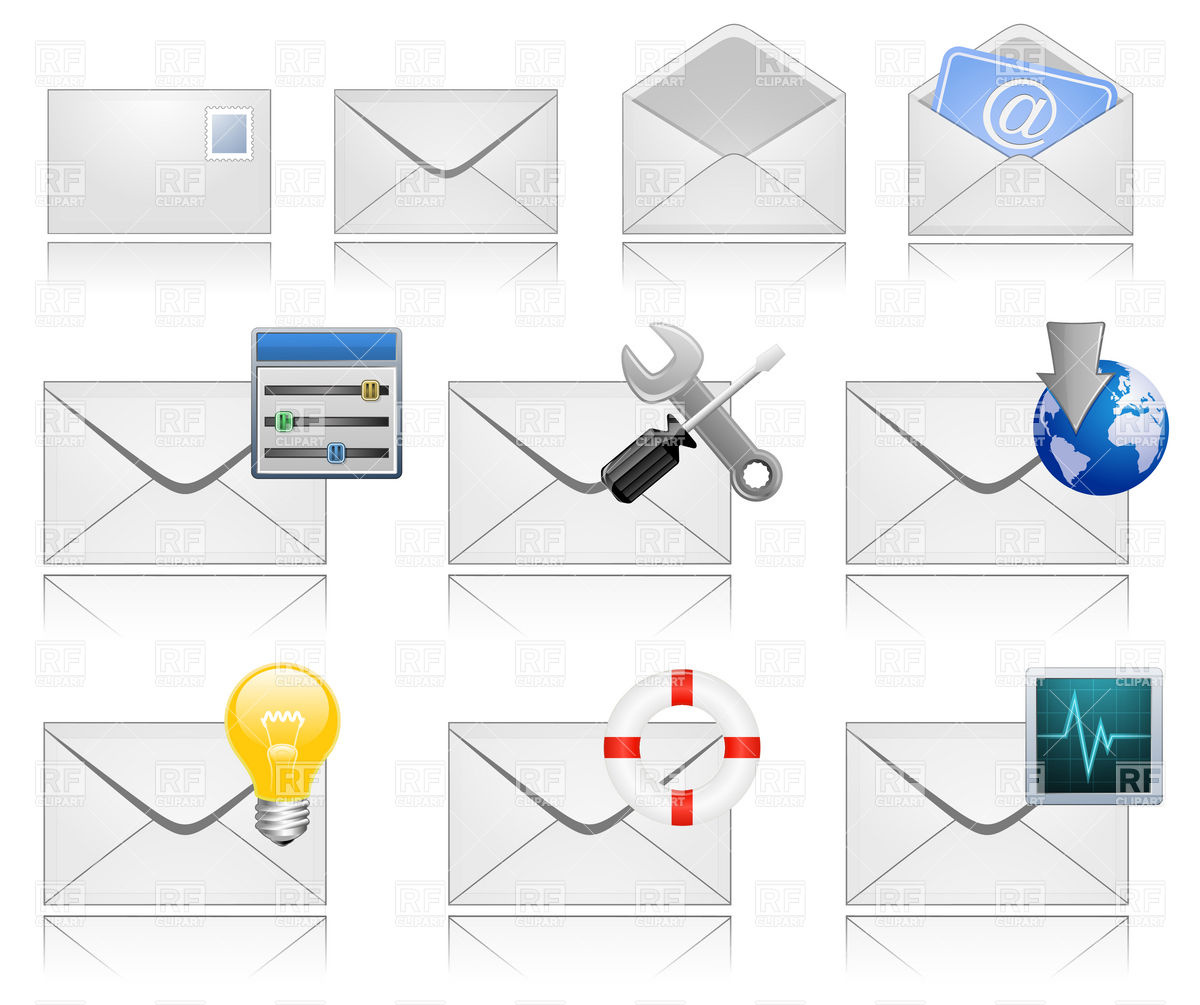 1200x1005 Mail Marketing Icon, Envelopes Set Vector Image Of Icons