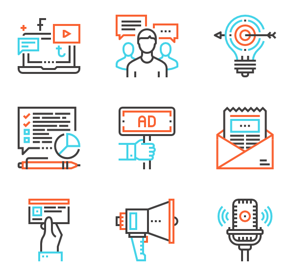 600x564 Email Marketing Icon Packs