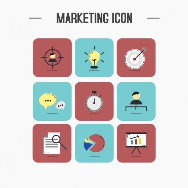 626x626 Marketing Icons Collection Vector Free Download