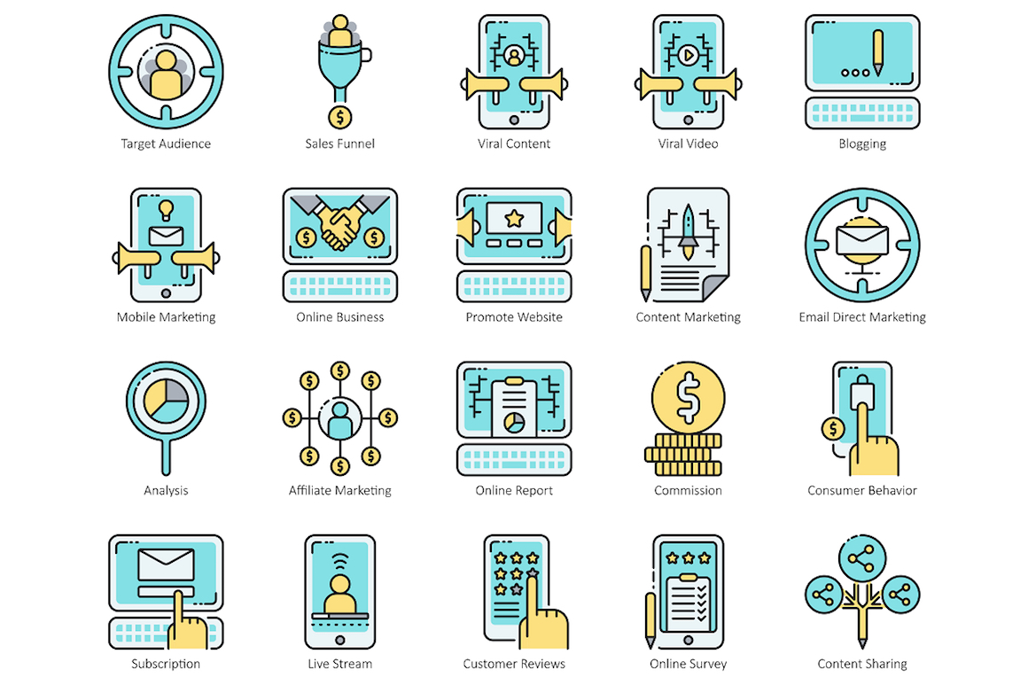 1160x773 Digital Marketing Icons