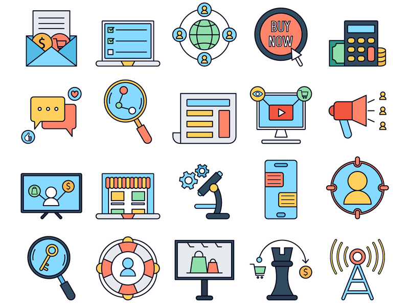 800x600 Marketing Vector Freebie Icon Setdiscover The World's Top