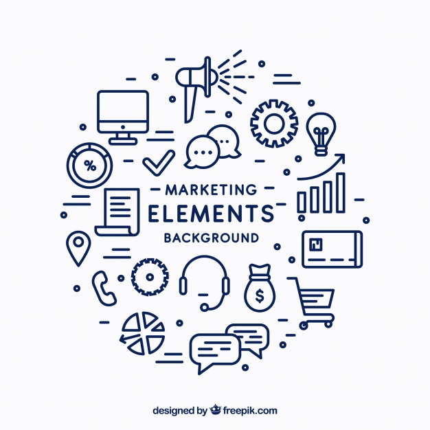 626x626 Circular Marketing Elements Background Vector Free Download