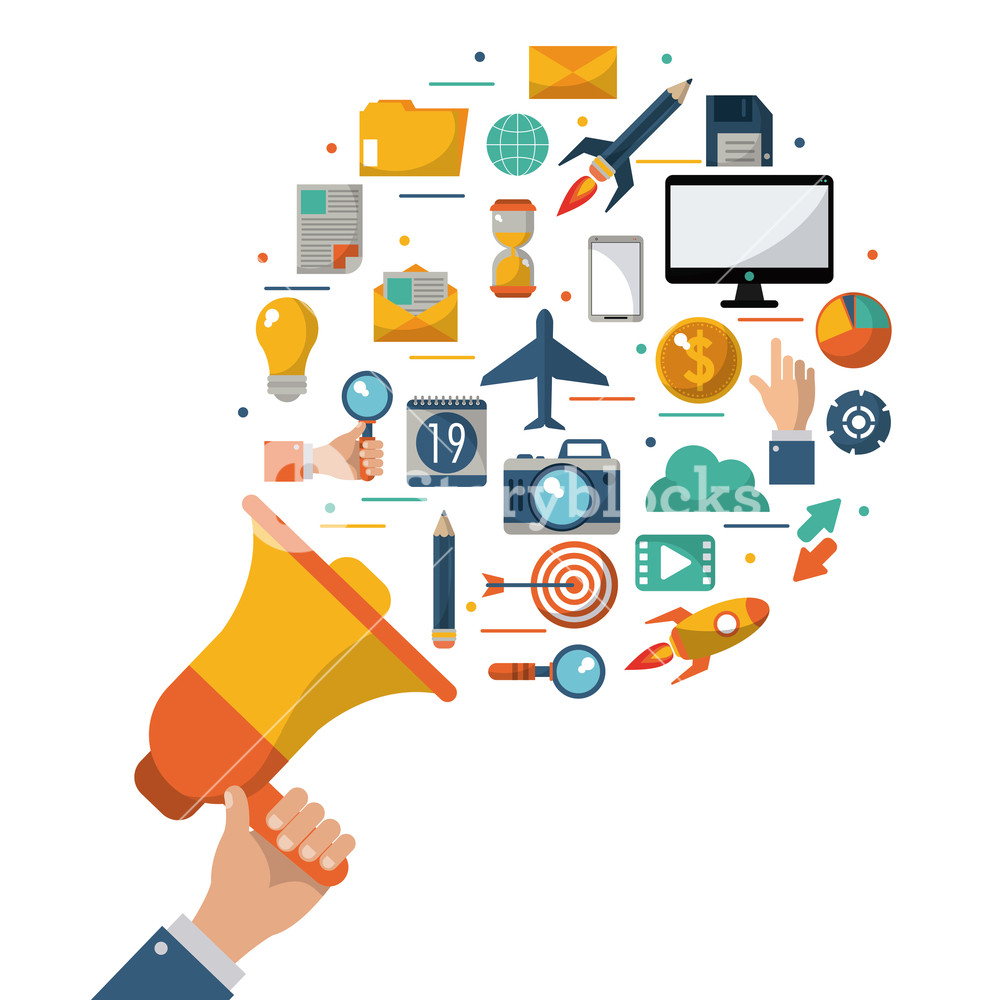 1000x1000 Hand Holding Megaphone Advert Commercial Marketing Vector