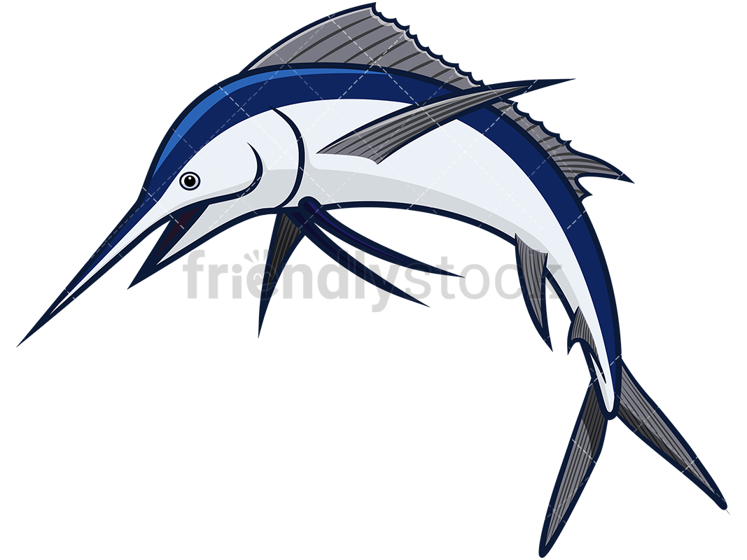 Marlin Fish Cartoon Vector Clipart 1067x800 Marlin Fish Cartoon Vector Clipart