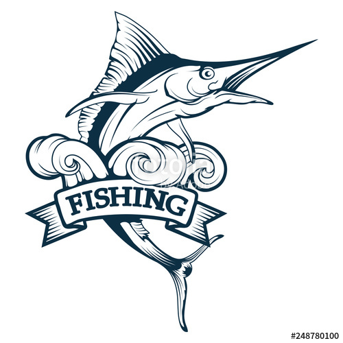 Marlin Fishing Logo Vector Graphics To Design Stock Image 500x500 Marlin Fishing Logo Vector Graphics To Design Stock Image