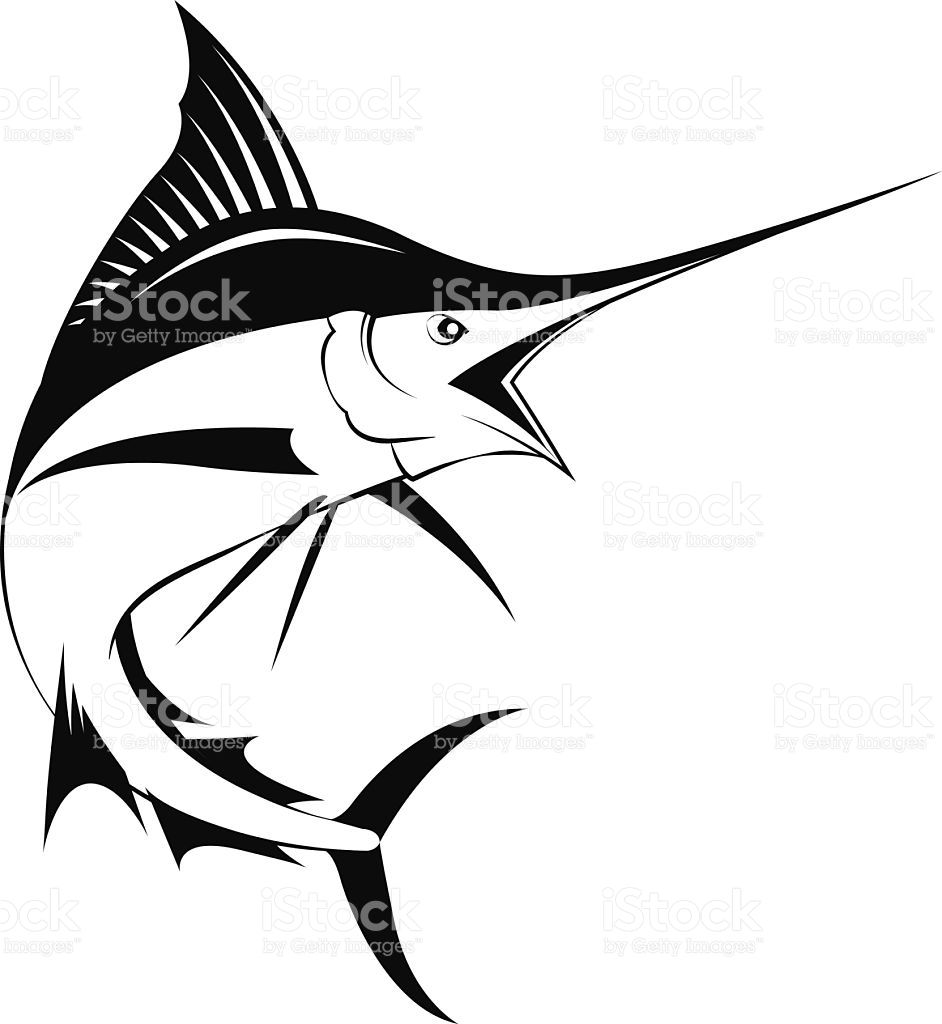 942x1024 Silhouette Fish Logo, Fish Art, Marlin Fishing
