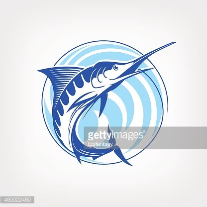 416x416 Fishing Logo Template Blue Marlin Vector Premium Clipart
