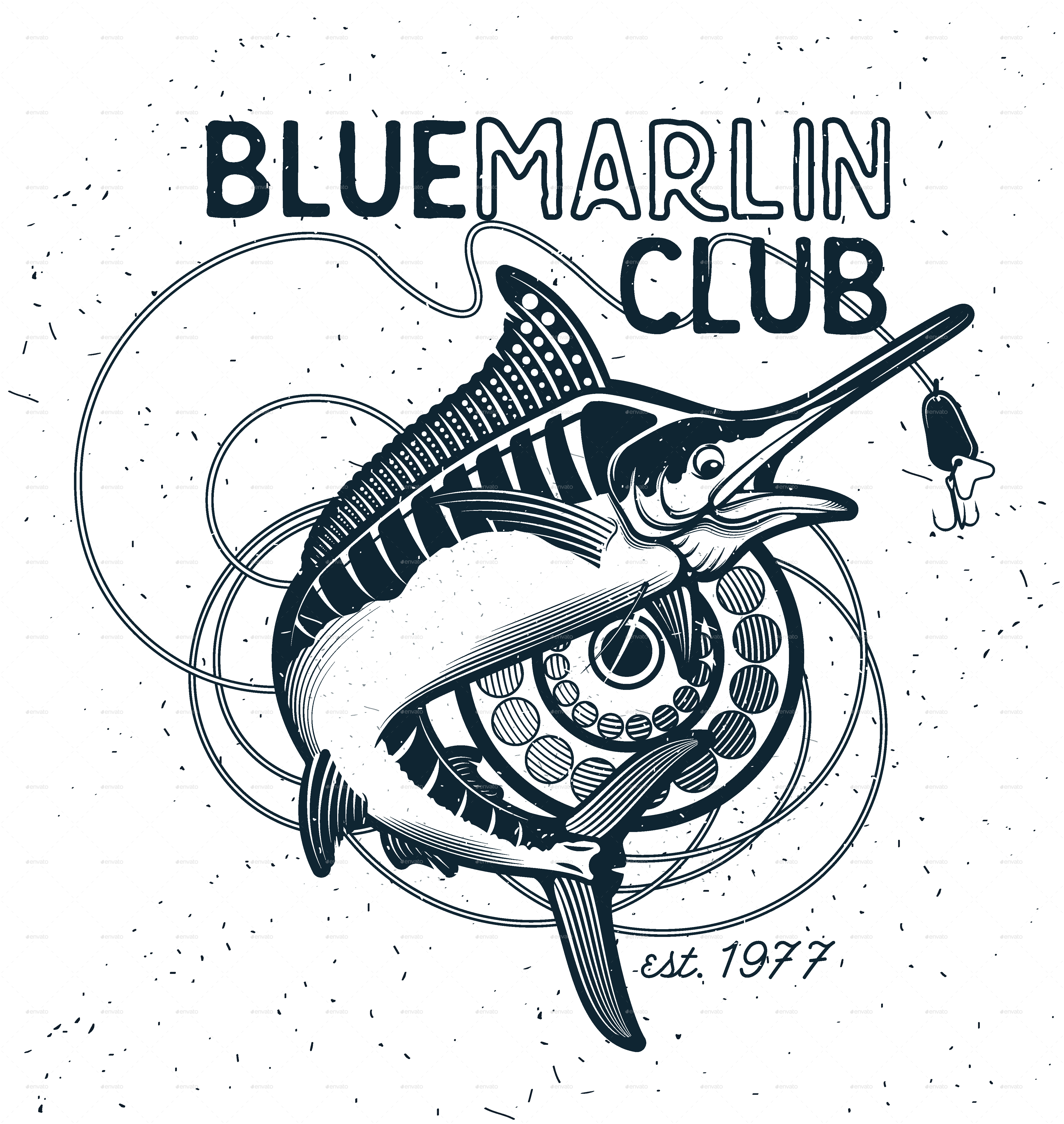 4259x4500 Fishing Vector Logo Blue Marlin Or Swordfish Icons