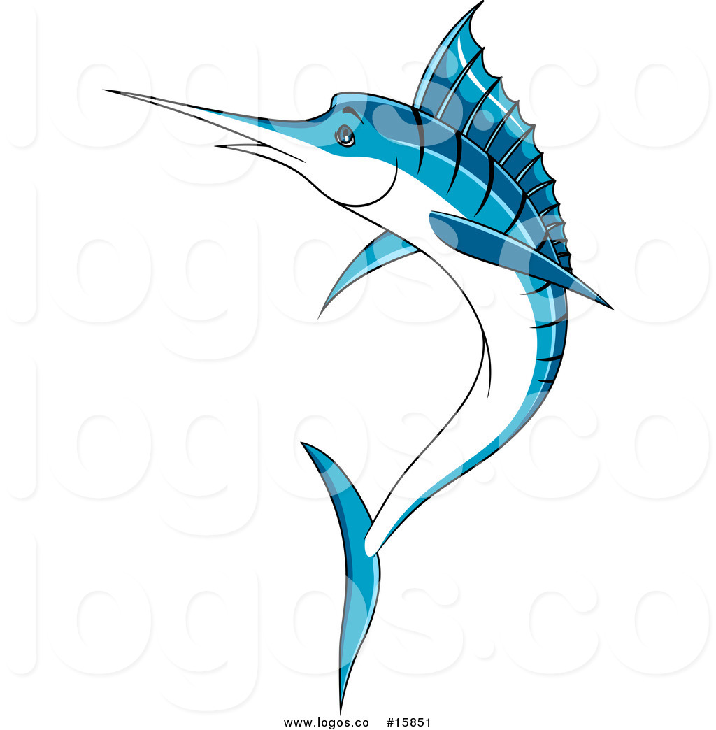 1024x1044 Royalty Free Vector Logo Of A Blue Marlin Fish Leap