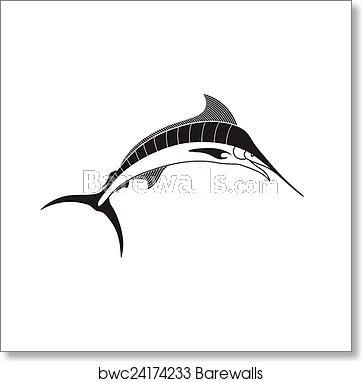 362x382 Vector Marlin Fish, Art Print Barewalls Posters Prints