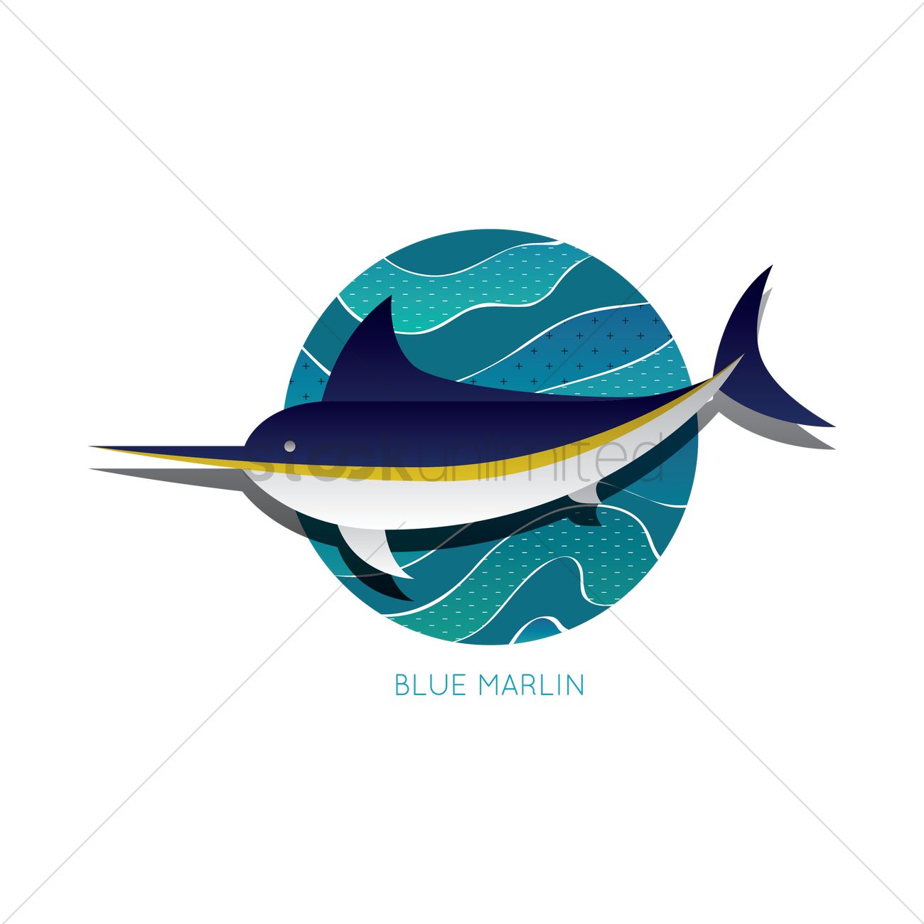 1300x1300 Blue Marlin Vector Image
