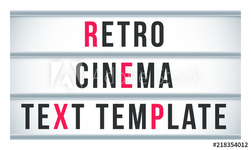 500x300 Marquee Sign Lightbox Signage Vector Retro Cinema Or Theater