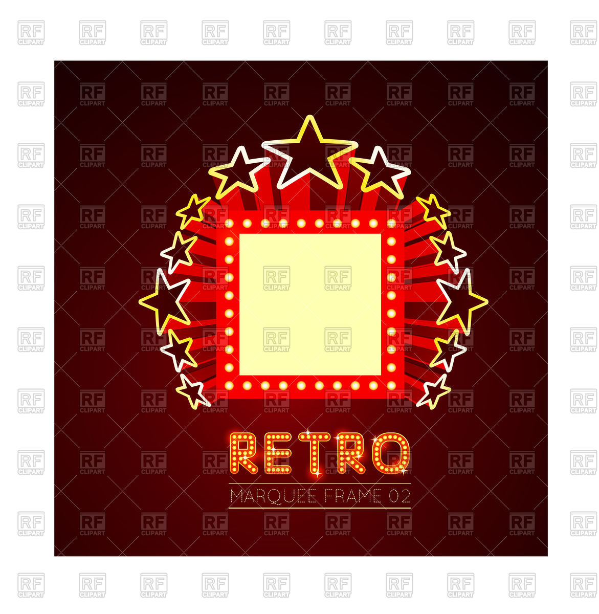 1171x1200 Neon Marquee Retro Sign Vector Image Of Borders And Frames