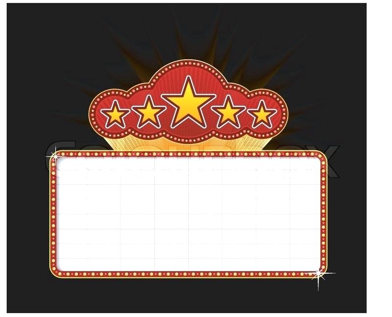 800x647 Blank Movie Theater Or Casino Marquee Stock Vector Sign Template